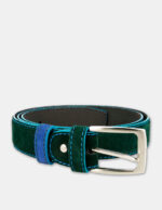 Cinturón de piel verde para hombre